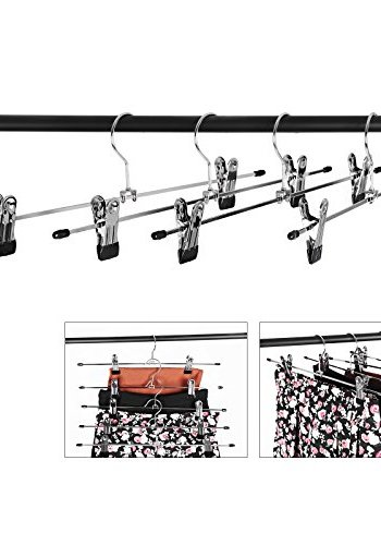 SONGMICS buksebjle, nederdelsbjle, skridsikker, m. clips til buksestrmper - slv stl (st m. 20)