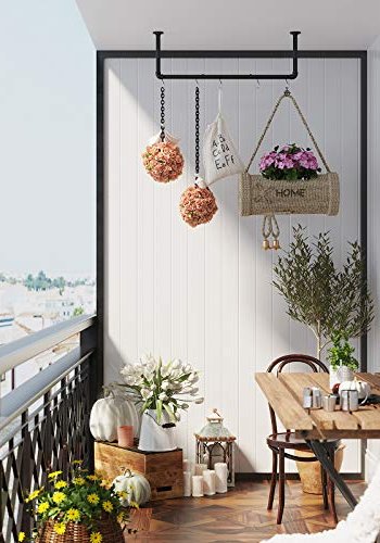 SONGMICS vghngt tjstang - sort stl (st med 2)