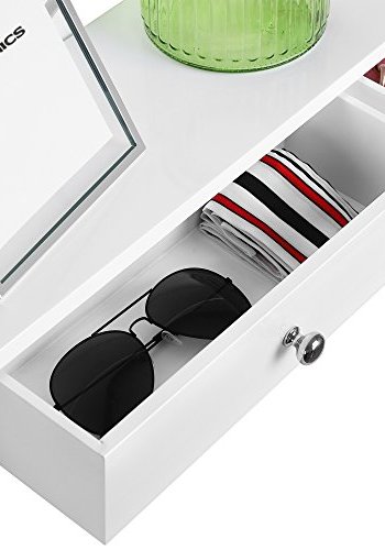 SONGMICS vghylde, m. 2 skuffer - hvid hjglans MDF