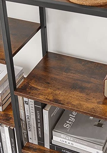 VASAGLE bogreol, m. 9 hylder - rustik brun spnplade og sort stl