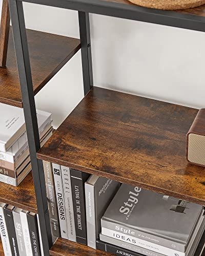 VASAGLE bogreol, m. 9 hylder - rustik brun spnplade og sort stl