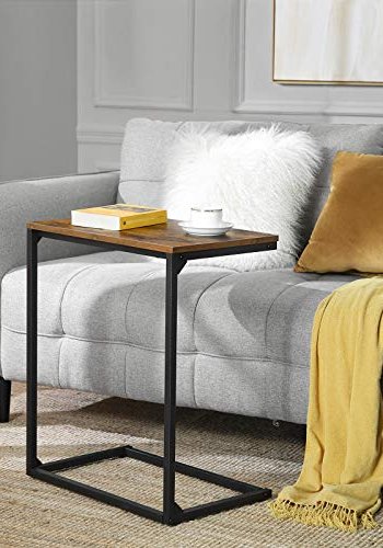 VASAGLE sidebord, rektangulr - rustik brun spnplade og sort stl (55x35)