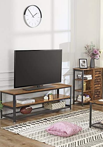 VASAGLE skab, m. 1 lamellge og 4 hylder - rustik brun spnplade og sort stl