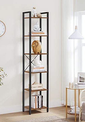 VASAGLE bogreol, m. 6 hylder - brun spnplade og sort stl
