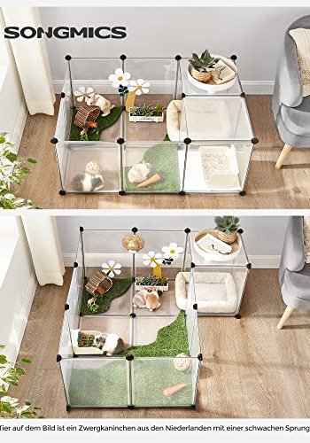 SONGMICS kravlegrd til kledyr, hamstere, kaniner, pindsvin - klar plastik