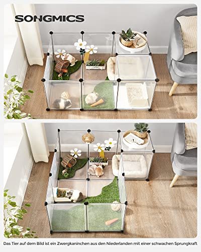 SONGMICS kravlegrd til kledyr, hamstere, kaniner, pindsvin - klar plastik