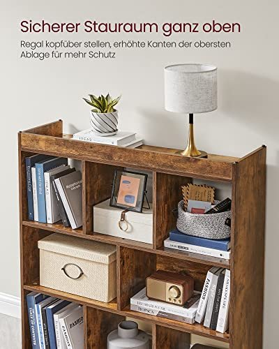 VASAGLE bogreol, m. 8 rum - rustik brun spnplade