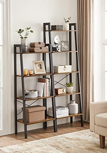 VASAGLE stigereol, m. 5 hylder - brun spnplade og sort stl