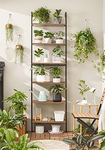 VASAGLE bogreol, m. 6 hylder - brun spnplade og sort stl