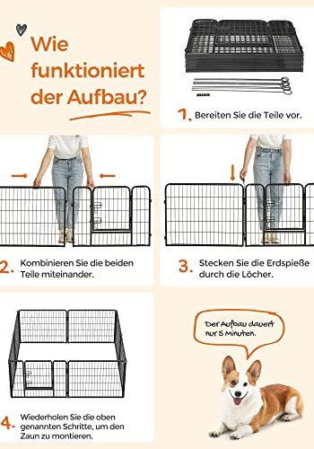 FEANDREA kravlegrd til kledyr, hunde, kaniner og smdyr, til inde og ude brug - sort jern