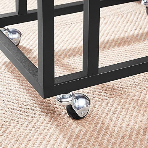 VASAGLE sidebord, m. hjul - rustik brun spnplade og sort stl (50x35)