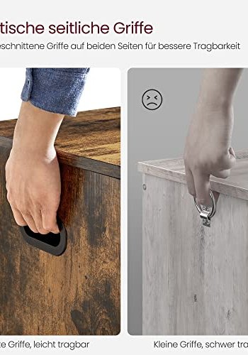 VASAGLE bnk, m. opbevaringsplads og 2 sikkerhedshngsler - rustik brun spnplade (100x40) 