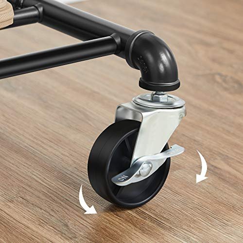 SONGMICS tjstativ, m. 2 bjlestnger, 1 hylde, hjul - sort stl