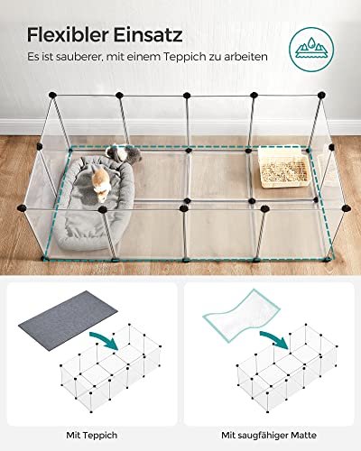 SONGMICS kravlegrd til kledyr, hamstere, kaniner, pindsvin - klar plastik