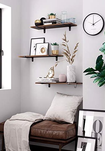 SONGMICS vghylde, rektangulr - brun MDF og sort jern (st med 2)