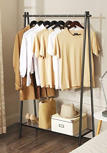 SONGMICS tjstativ, m. hylde - mat sort jern