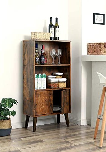 VASAGLE reol, m. 2 lger og 2 hylder - rustik brun spnplade og tr