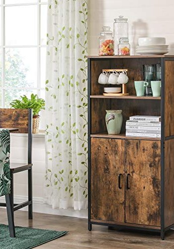 VASAGLE skab, m. 2 lger og 2 hylder - rustik brun spnplade og sort stl