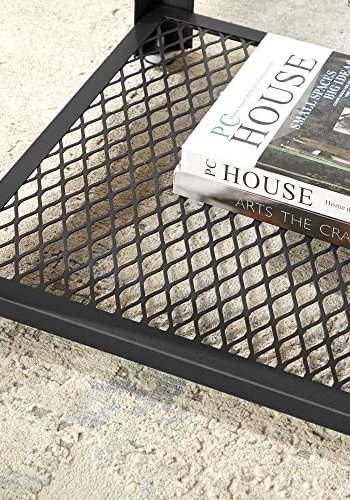 VASAGLE sidebord, m. 1 hylde, kvadratisk - rustik brun spnplade og sort stl (45x45)