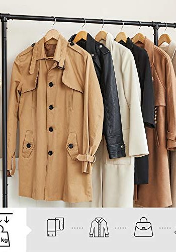 SONGMICS tjstativ, m. 2 bjlestnger, 1 hylde, hjul - sort stl