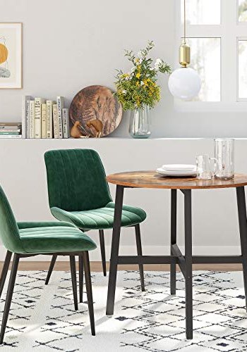 VASAGLE spisebord, rund - brun spnplade og sort stl (80)