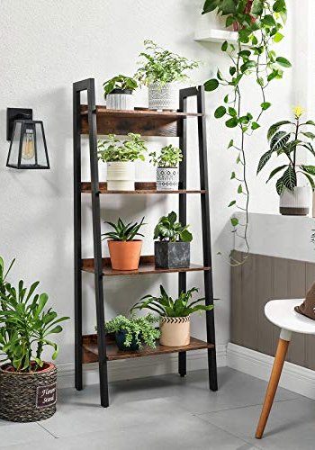 VASAGLE stigereol, m. 4 hylder - rustik brun spnplade og sort stl