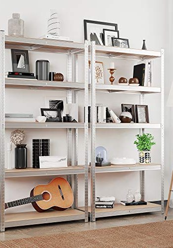 SONGMICS reol til redskabsrum, m. 5 hylder - MDF og slv stl (st med 2)