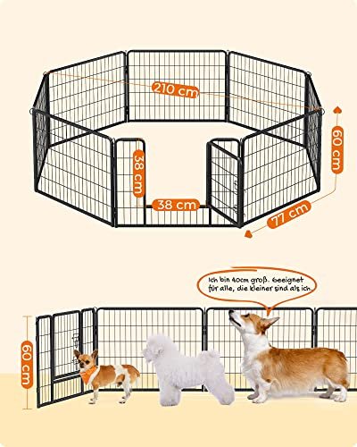 FEANDREA kravlegrd til kledyr, hunde, kaniner og smdyr, til inde og ude brug - sort jern