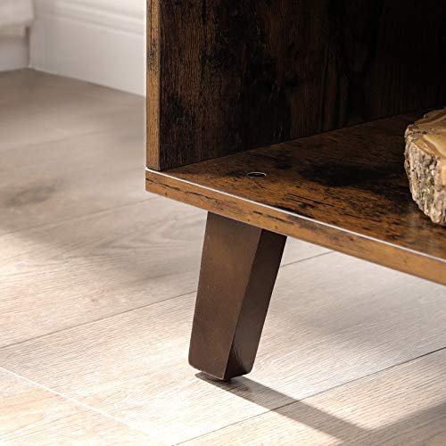 VASAGLE TV-bord, m. 2 lger og 2 hylder - rustik brun spnplade (140x40)