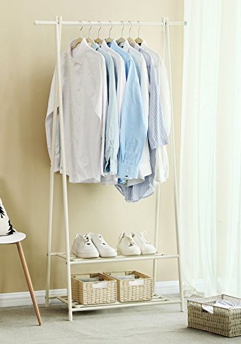 SONGMICS tjstativ, m. 2 hylder - hvid jern