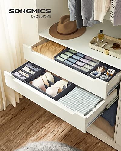 SONGMICS boks til kldeskab, til undertj, sokker, slips, trklder, foldbar - gr stof (st med 8)