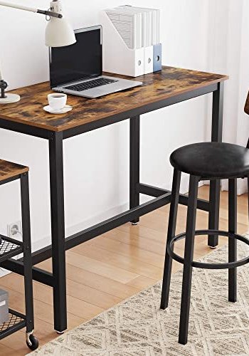 VASAGLE barbord, rektangulr - brun spnplade og sort stl (120x60)