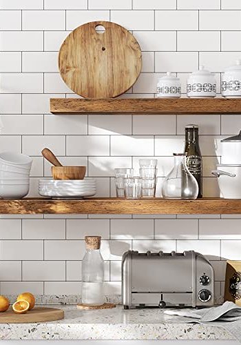 VASAGLE svvehylde, rektangulr - brun MDF (L:80cm)