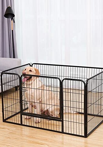 FEANDREA kravlegrd til kledyr, hunde, kaniner og smdyr, til inde og ude brug - sort jern