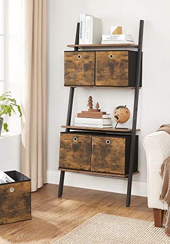 SONGMICS opbevaringskasse, foldbar - rustik brun og sort stof og pap (st med 6)