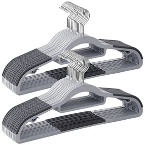 SONGMICS tjbjler, skridsikre, slv 360° drejekrog - lysegr og mrkegr plastik (st med 30)