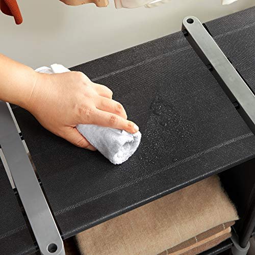 SONGMICS Cube bogreol, m. 6 rum - sort stof og stl