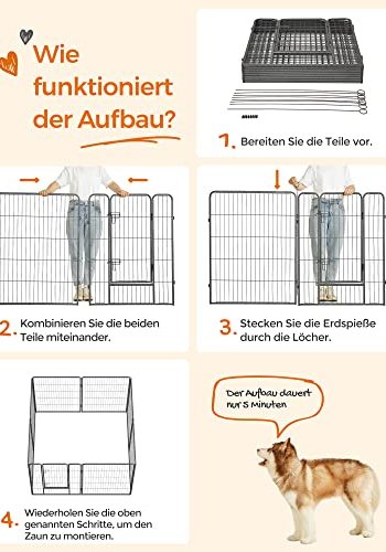 FEANDREA kravlegrd til kledyr, hunde, kaniner og smdyr, til inde og ude brug - gr metal