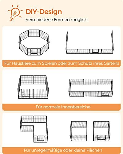 FEANDREA kravlegrd til kledyr, hunde, kaniner og smdyr, til inde og ude brug - sort jern