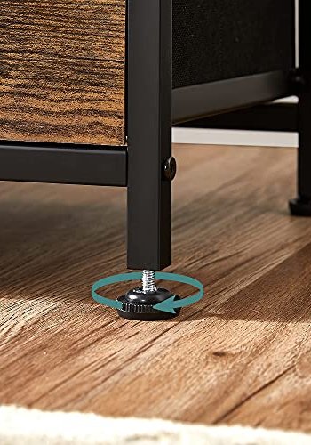 SONGMICS Stofkommode, sovevrelsesopbevaringsenhed, skabskommode med 7 skuffer, med metalramme og hndtag, industriel, rustik brun og sort LTS137B01