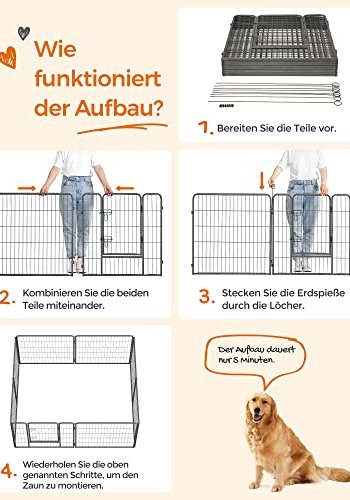 FEANDREA kravlegrd til kledyr, hunde, kaniner og smdyr, til inde og ude brug - gr jern