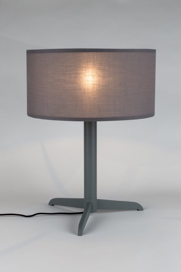 ZUIVER Shelby bordlampe - gr bomuld/linned og jern