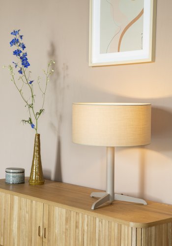 ZUIVER Shelby bordlampe - taupe bomuld/linned og jern