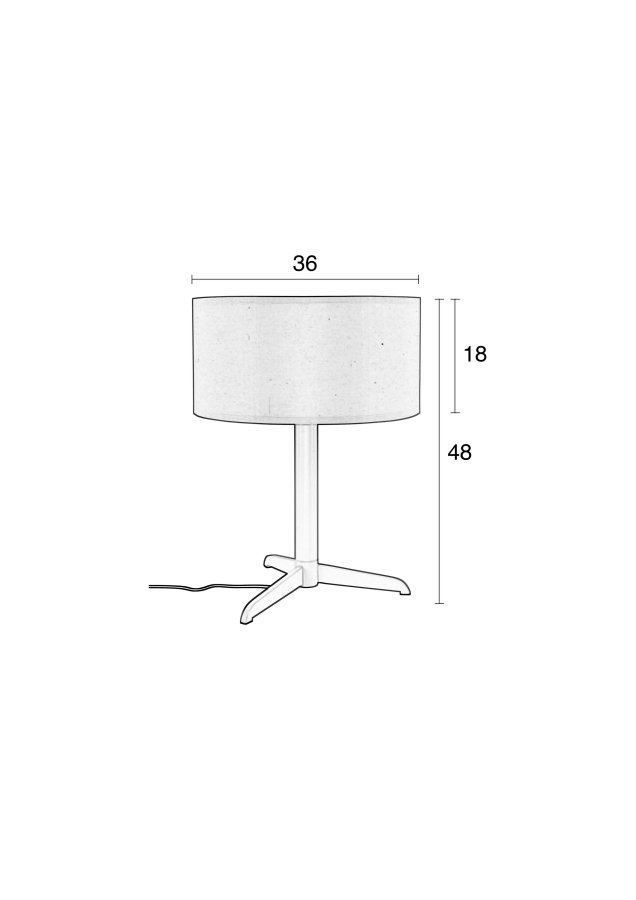 ZUIVER Shelby bordlampe - taupe bomuld/linned og jern