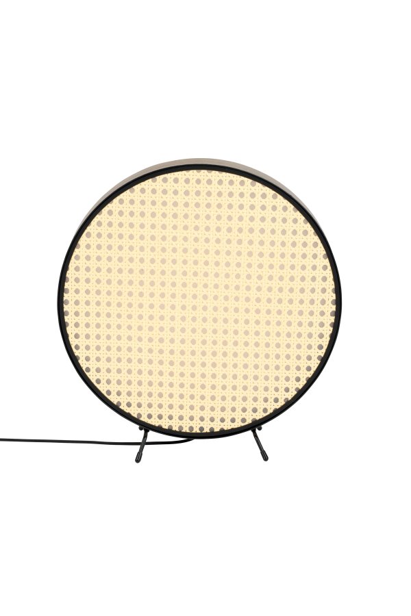 ZUIVER Sien bordlampe - natur rattan og brun valnddefinér