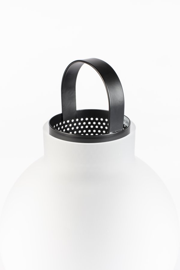 ZUIVER Nomad bordlampe - hvid glas og jern