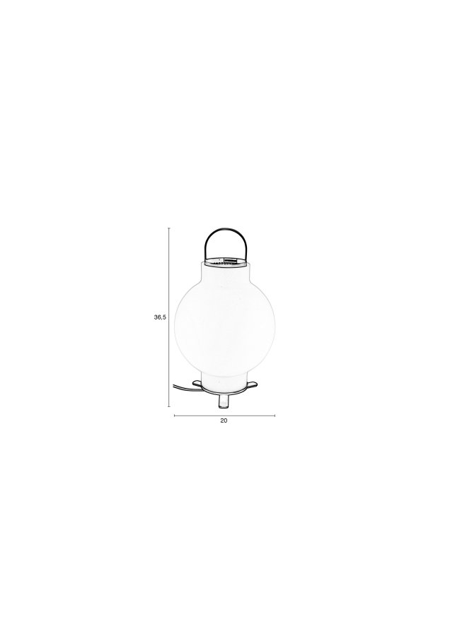 ZUIVER Nomad bordlampe - hvid glas og jern