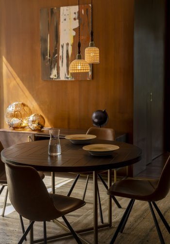 DUTCHBONE Lune bordlampe S - guld glas og strygejern