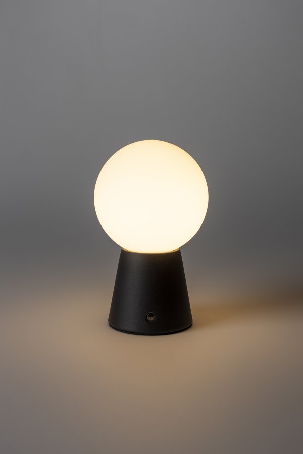 ZUIVER Stellar bordlampe, genopladelig - glas og sort
