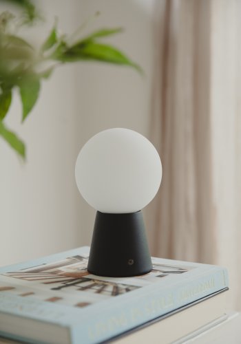 ZUIVER Stellar bordlampe, genopladelig - glas og sort